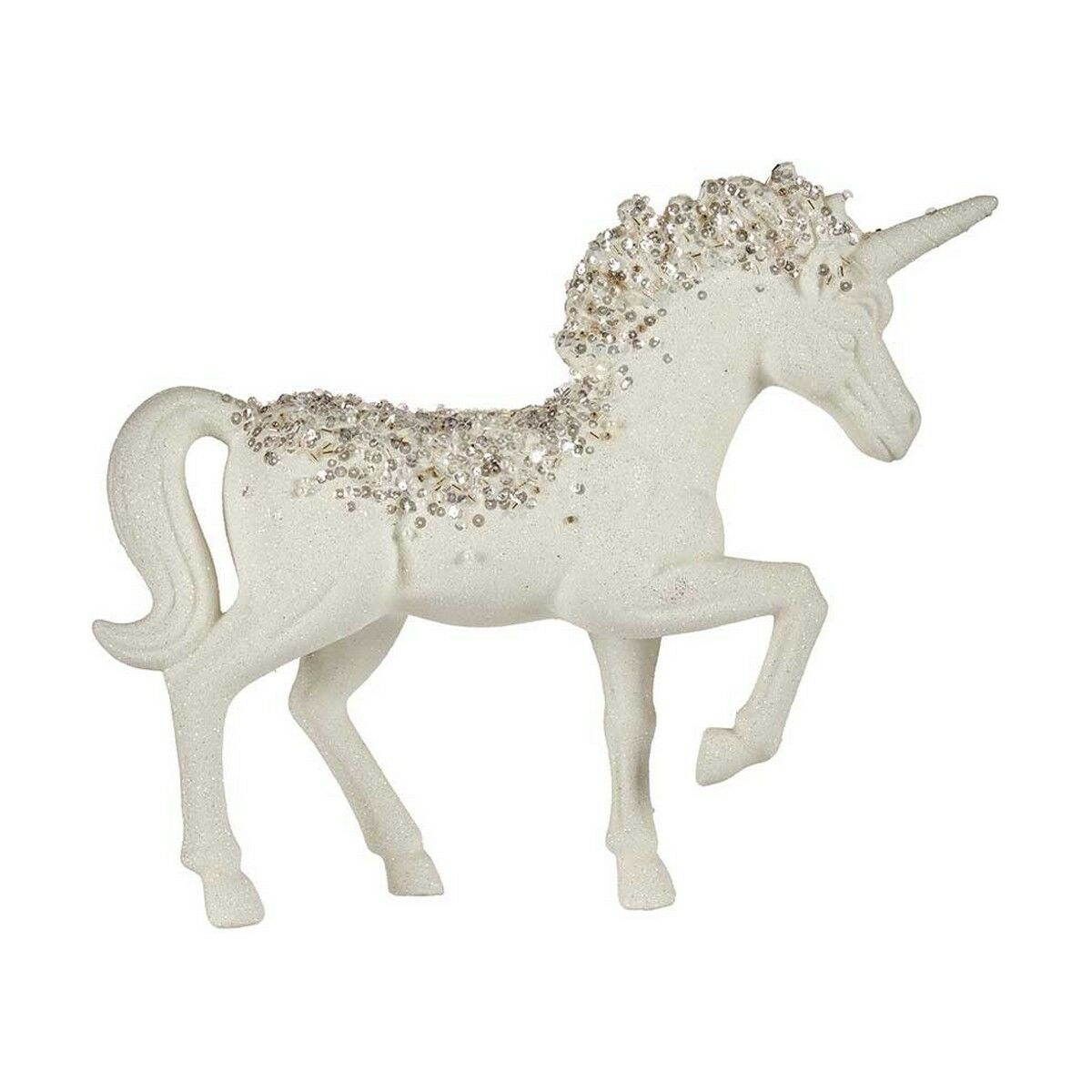 Decorative Figure White Unicorn 9,5 x 31 x 40 cm