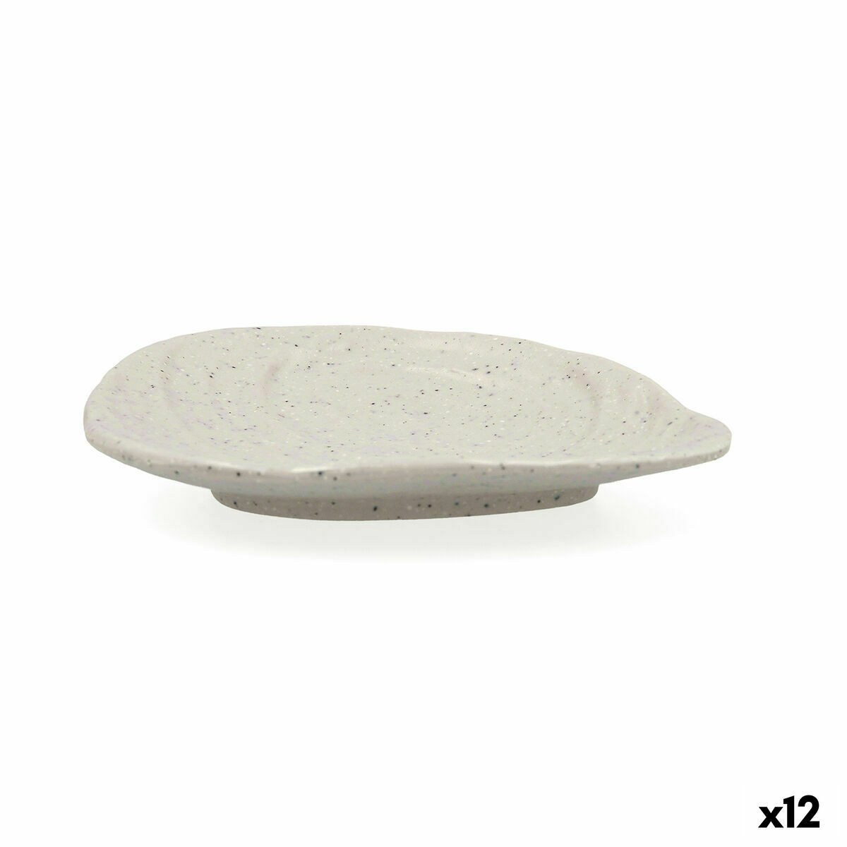 Flat Plate Ikonic Grey Plastic Melamin 16 x 12,7 x 2,3 cm (12 Units) (Pack 12x)