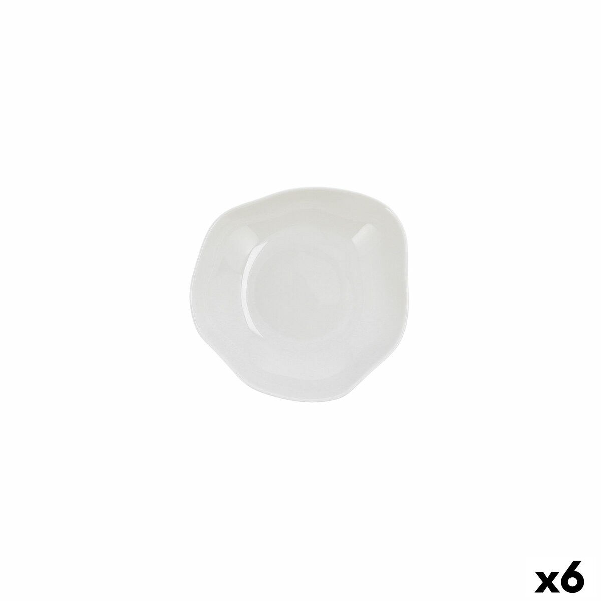 Appetizer Set Earth White Ceramic Ø 17 cm (6 Units)