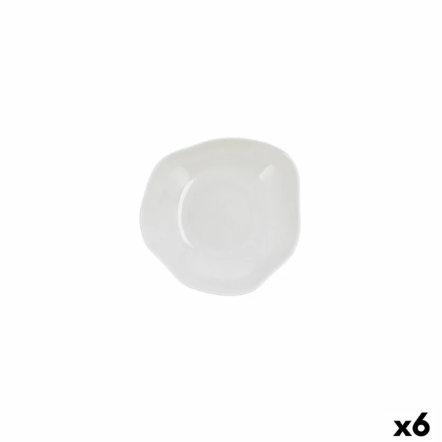 Appetizer Set Earth White Ceramic Ø 17 cm (6 Units)