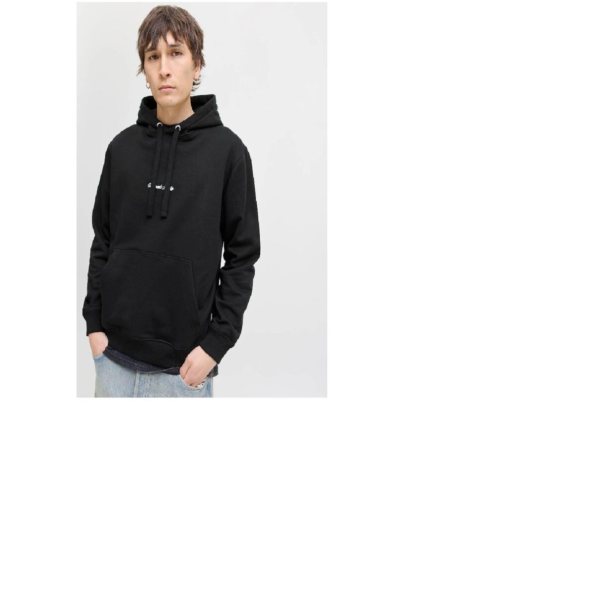 Толстовка с капюшоном мужская JORNORREBRO EMB SWEAT HOOD NOOS 12282861 Чёрный
