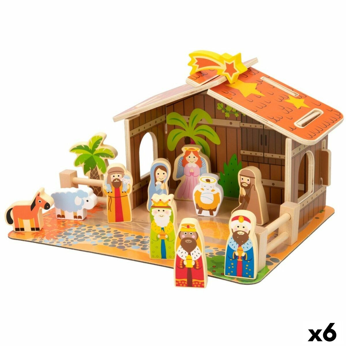 Christmas nativity set Wood 29,5 x 16,5 x 22 cm (20 Pieces) (6 Units)