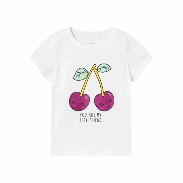 Child's Short Sleeve T-Shirt Nmfvibeke Capsl White
