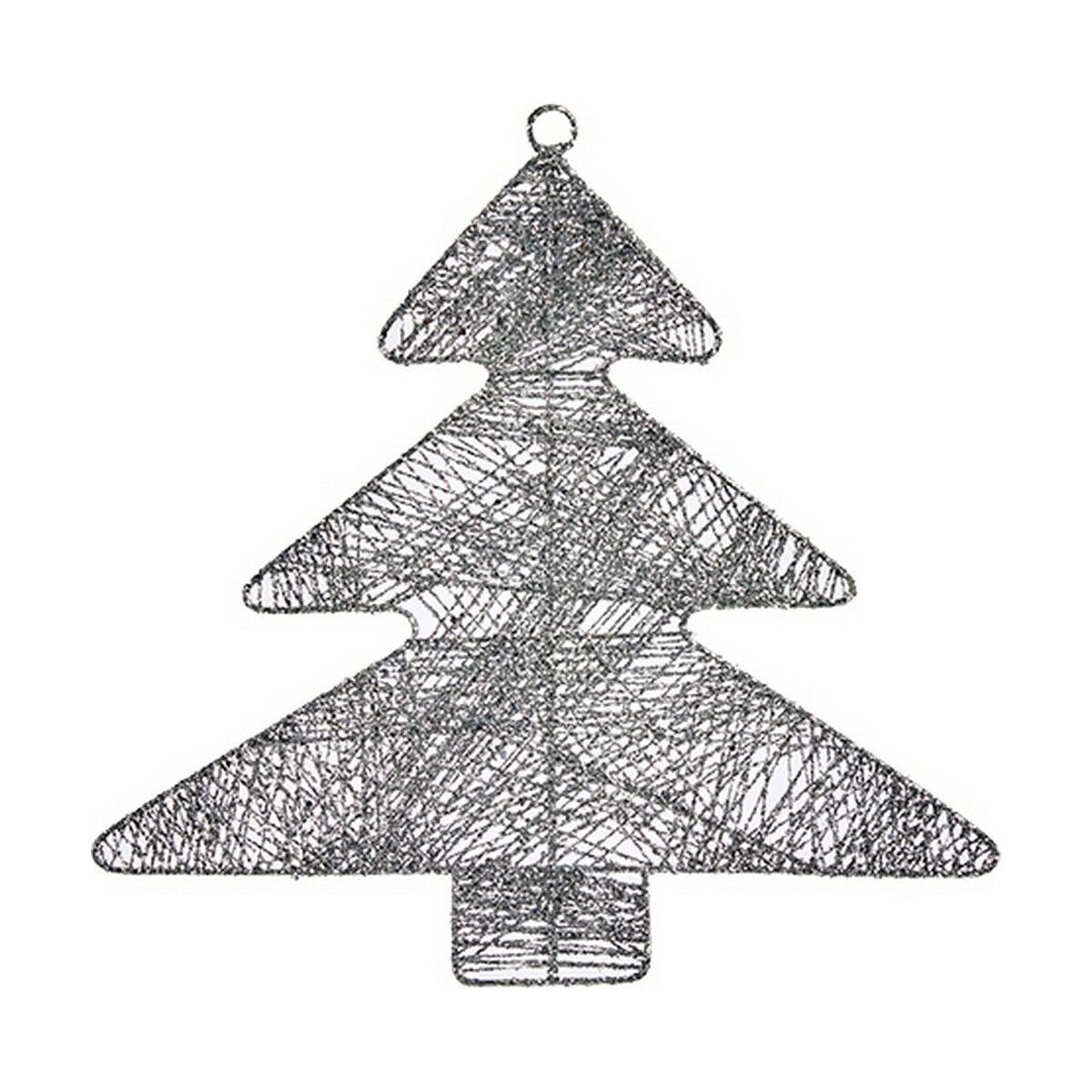 Christmas bauble Silver Metal Plastic Christmas Tree 36,7 x 0,2 x 37,5 cm