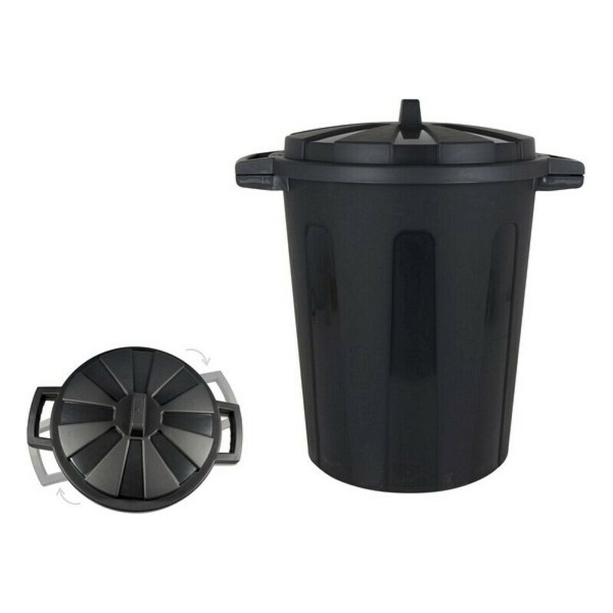 Rubbish Bin Black With lid