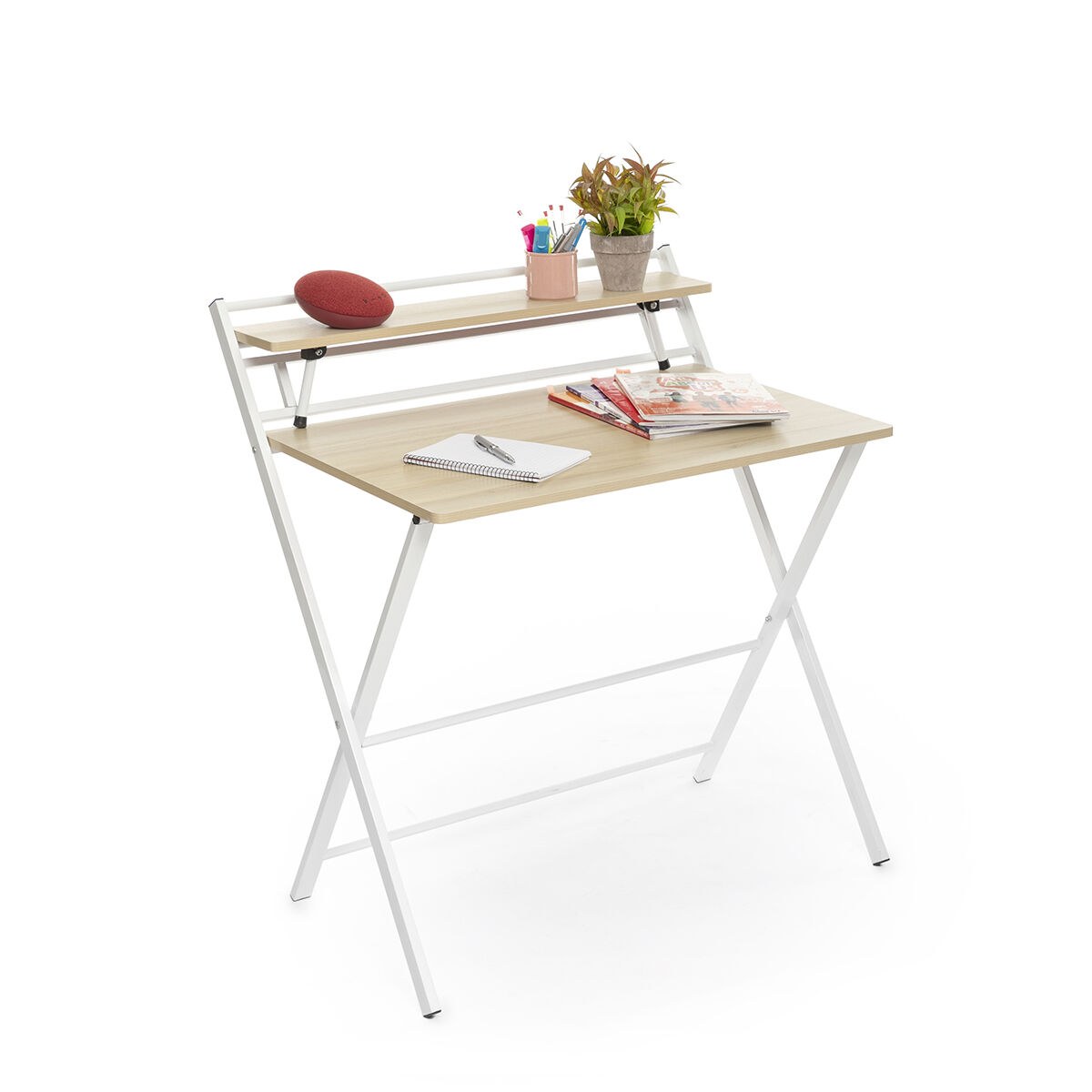 Folding Desk with Shelf Tablezy