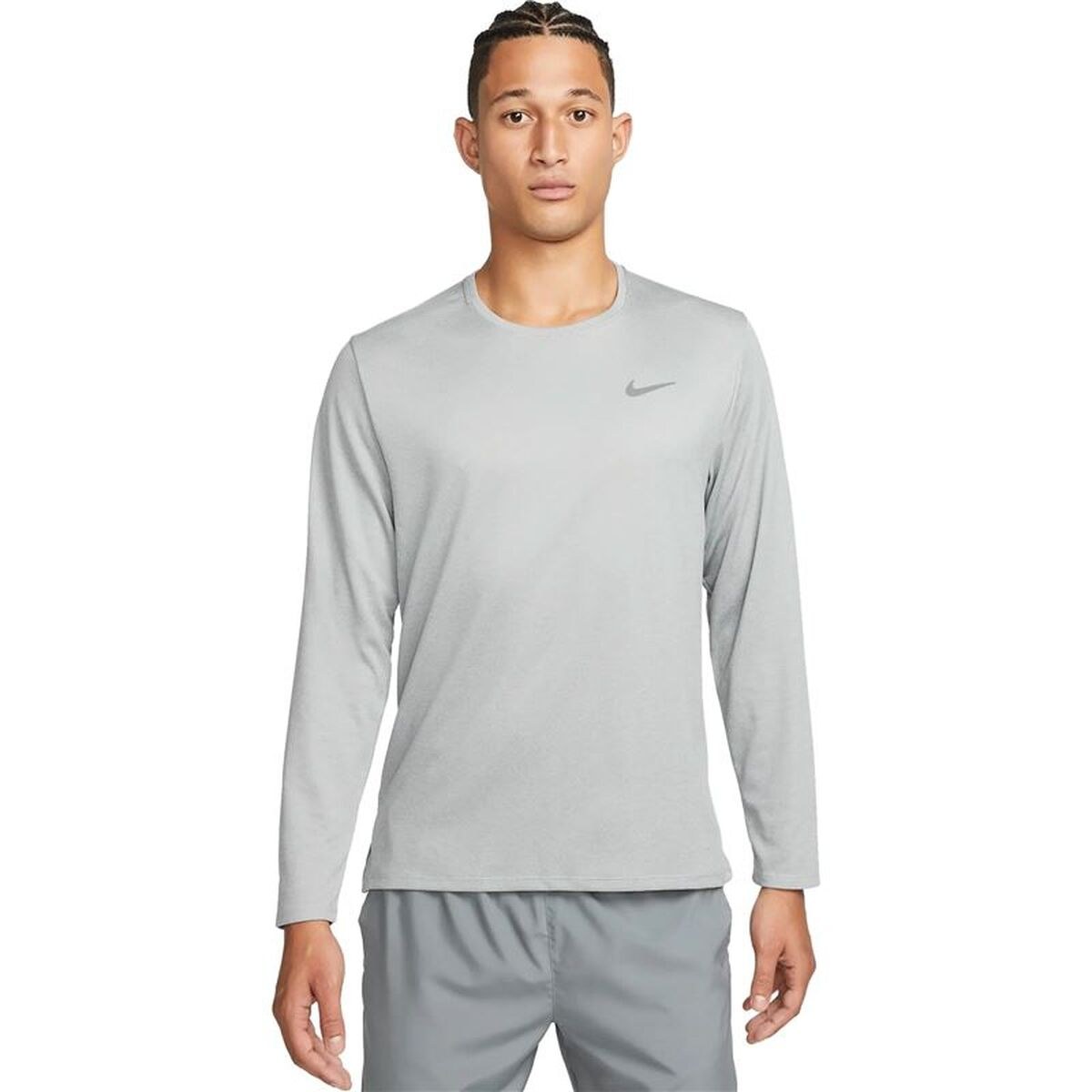 Men’s Long Sleeve T-Shirt Dri-Fit Uv Miler Long-Sl Grey