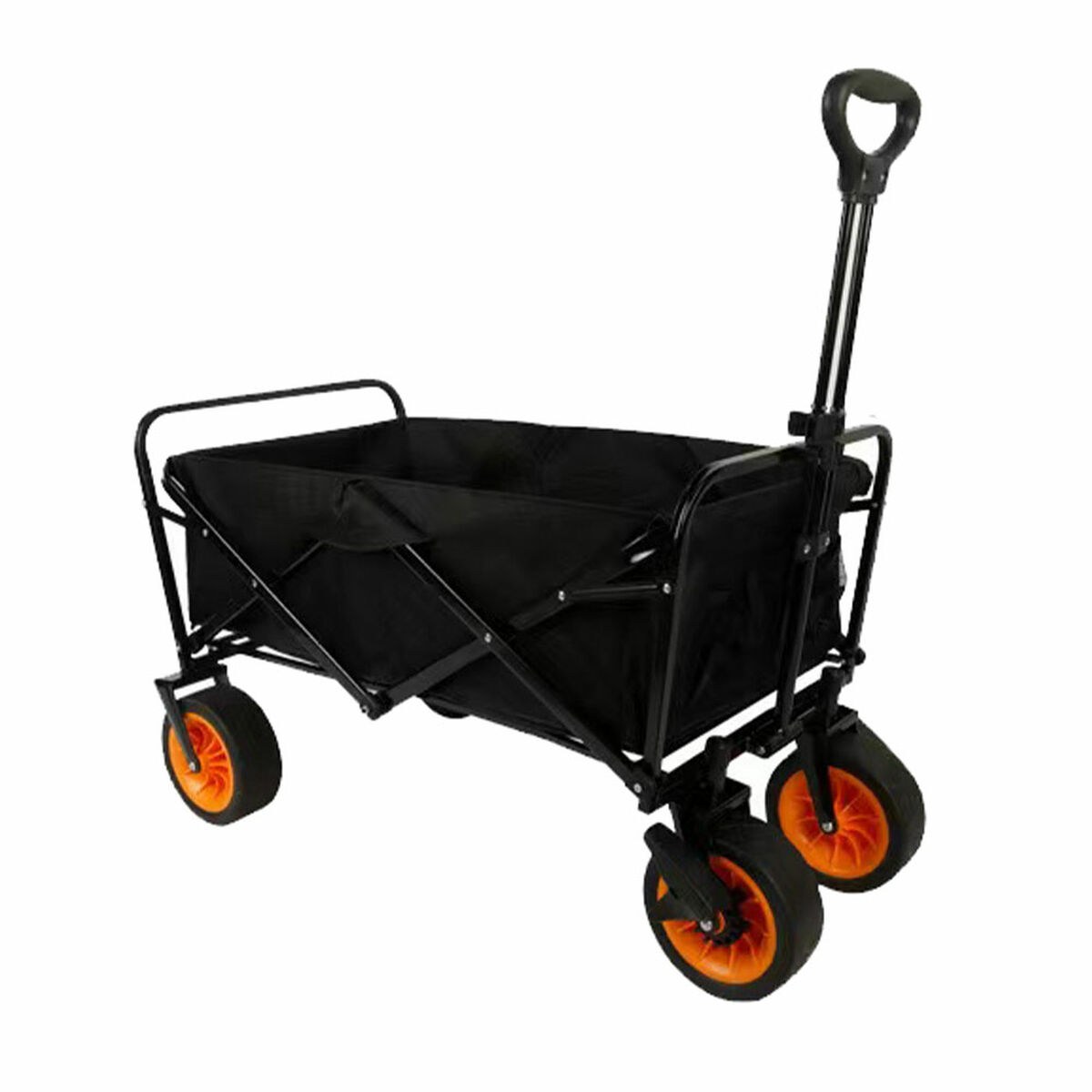 Folding Multi-Purpose Trolley Steel 200 KG Black Garden, Beach, Camping 86X50X59 cm