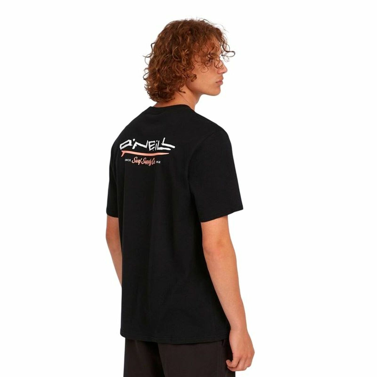 Men’s Short Sleeve T-Shirt Retro Back Print Black