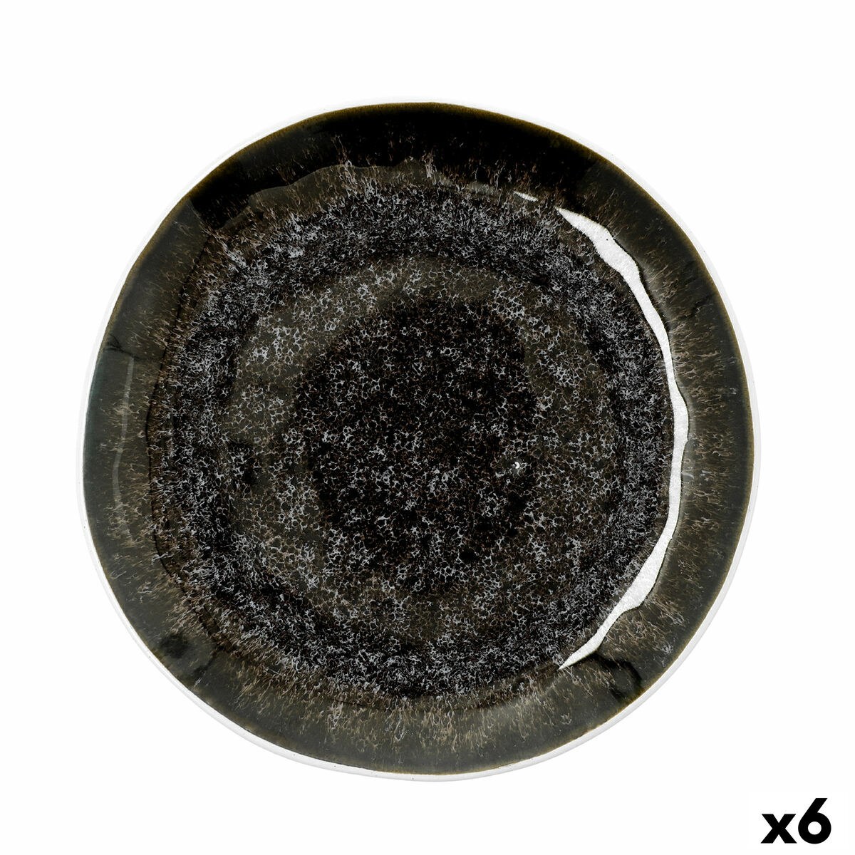 Flat Plate Elite Brown Ceramic Ø 26,5 cm (6 Units)