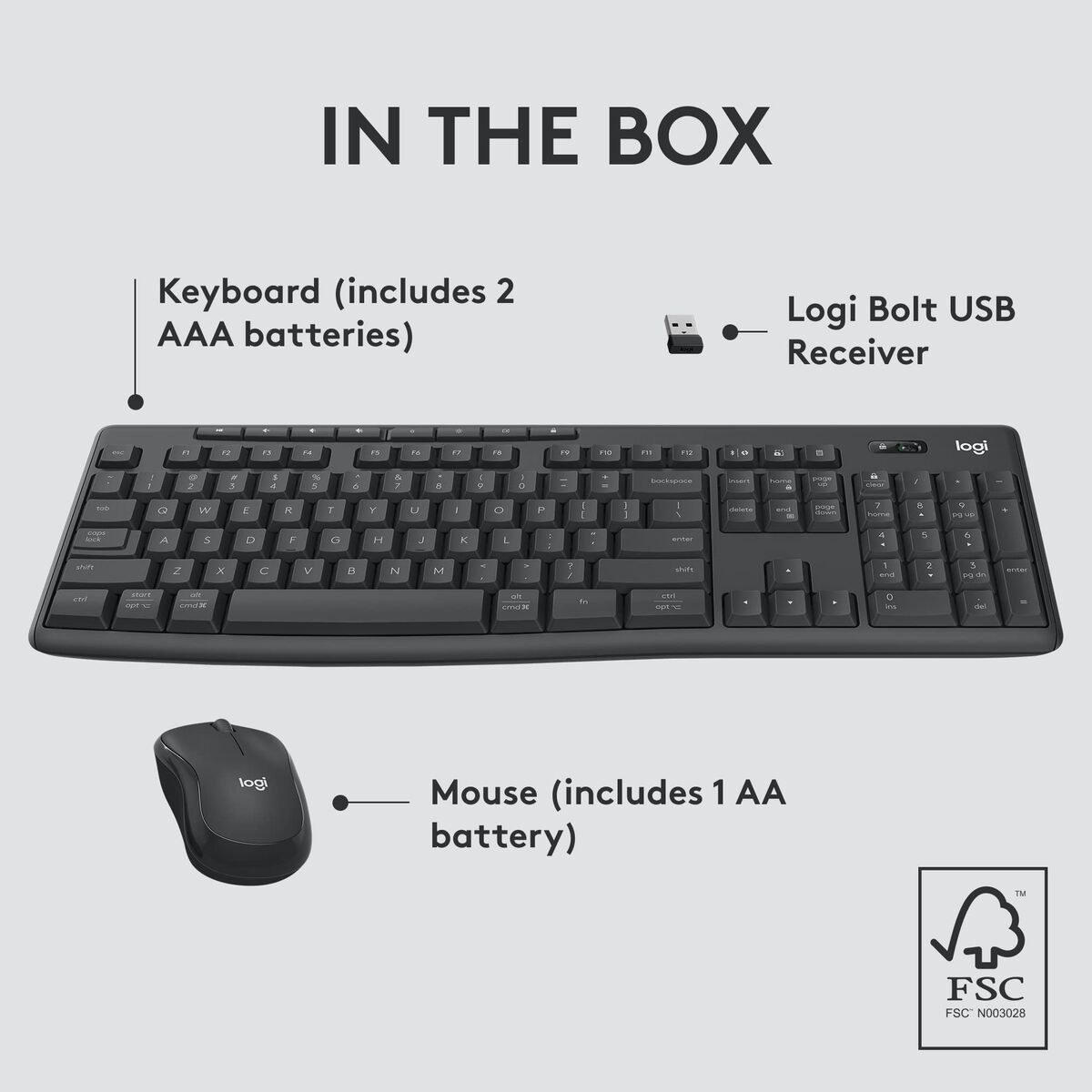 Клавиатура и мышь 920-012073 Графитовый Английский QWERTY Qwerty UK