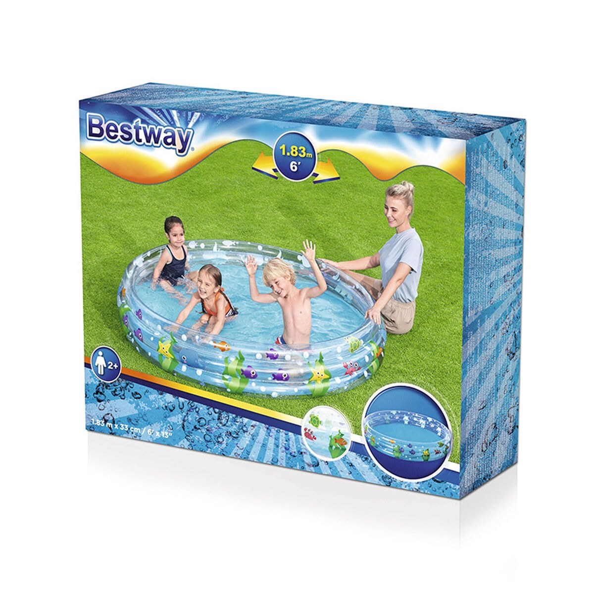 Inflatable Paddling Pool for Children Navy 183 x 33 cm