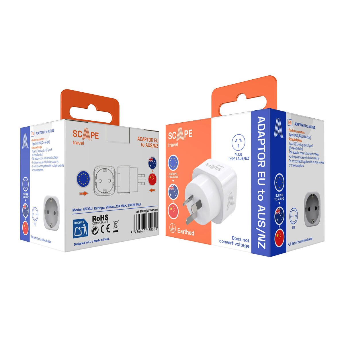 Plug adapter 850AU Plastic 10 A