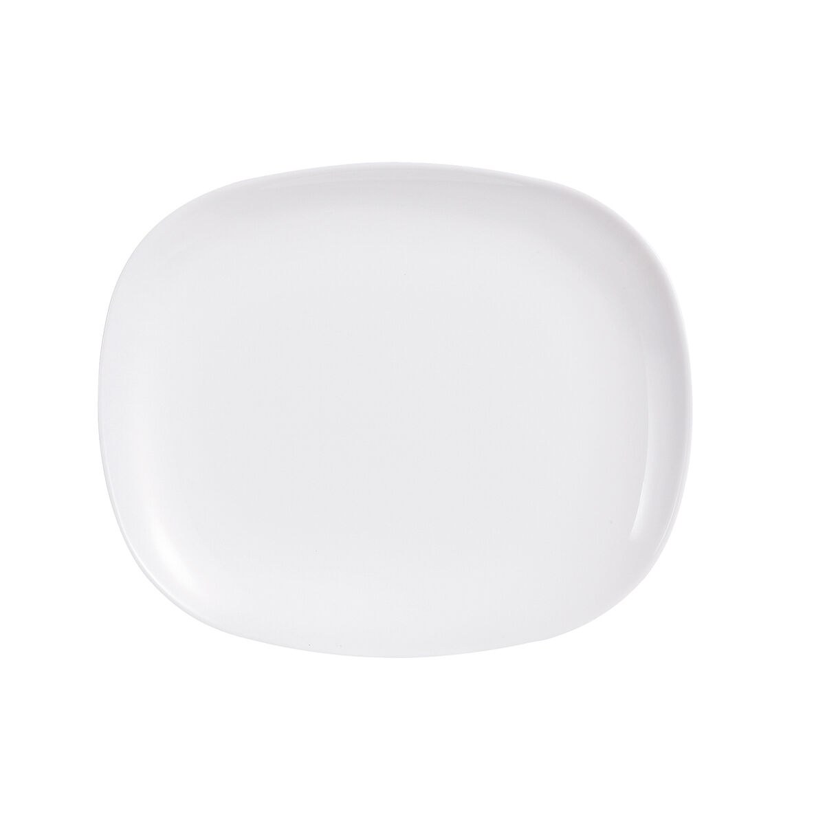 Serving Platter Sweet Line Rectangular White Glass (28 x 33 cm) (24 Units)