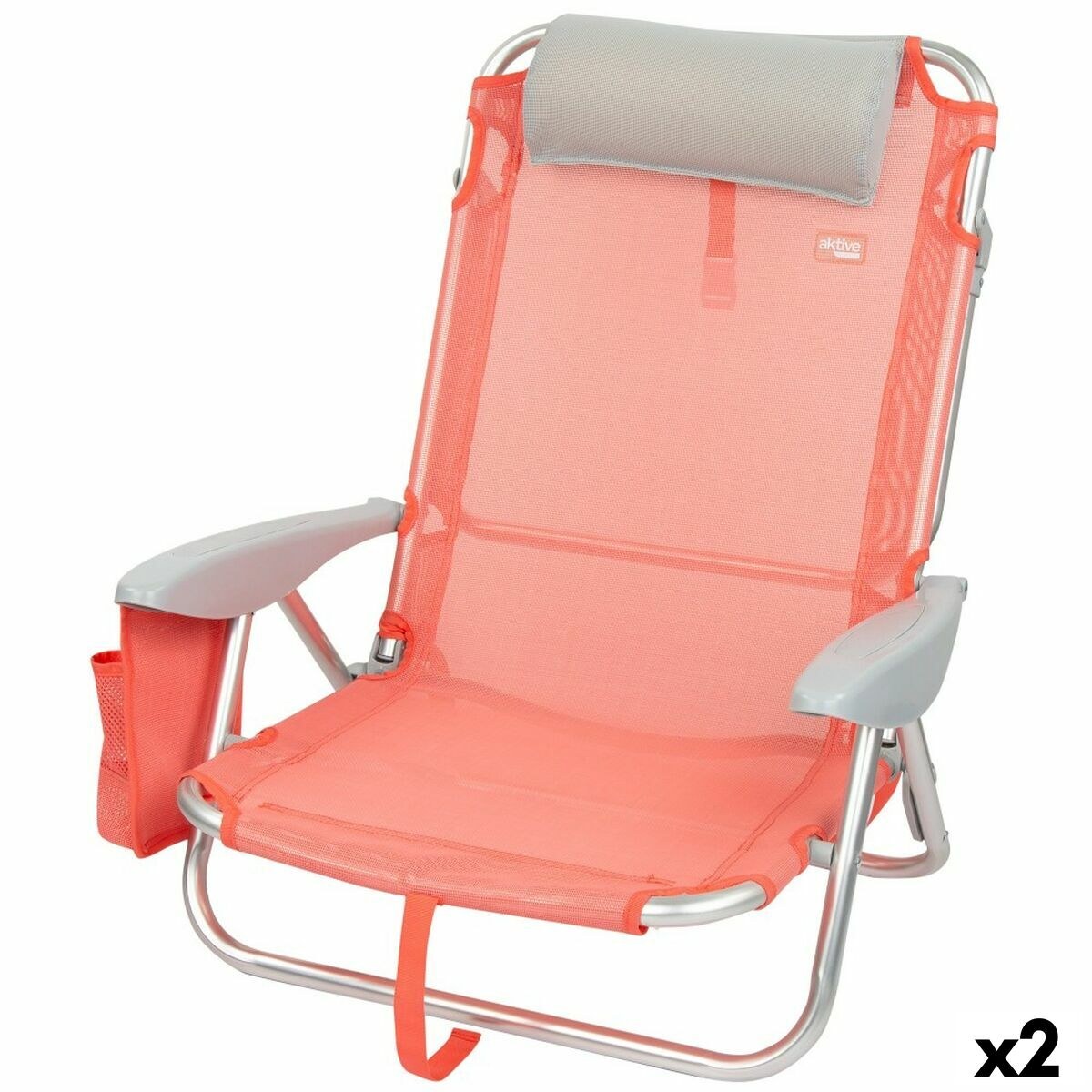 Складной стул с подголовником Flamingo Коралл 51 x 76 x 45 cm (2 штук)