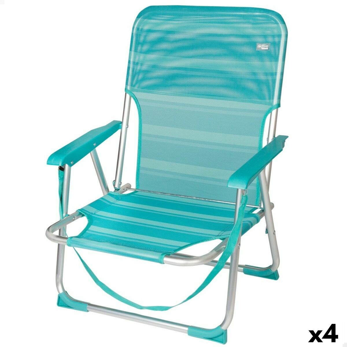 Пляжный стул бирюзовый 44 x 72 x 35 cm Алюминий Складной (4 штук)