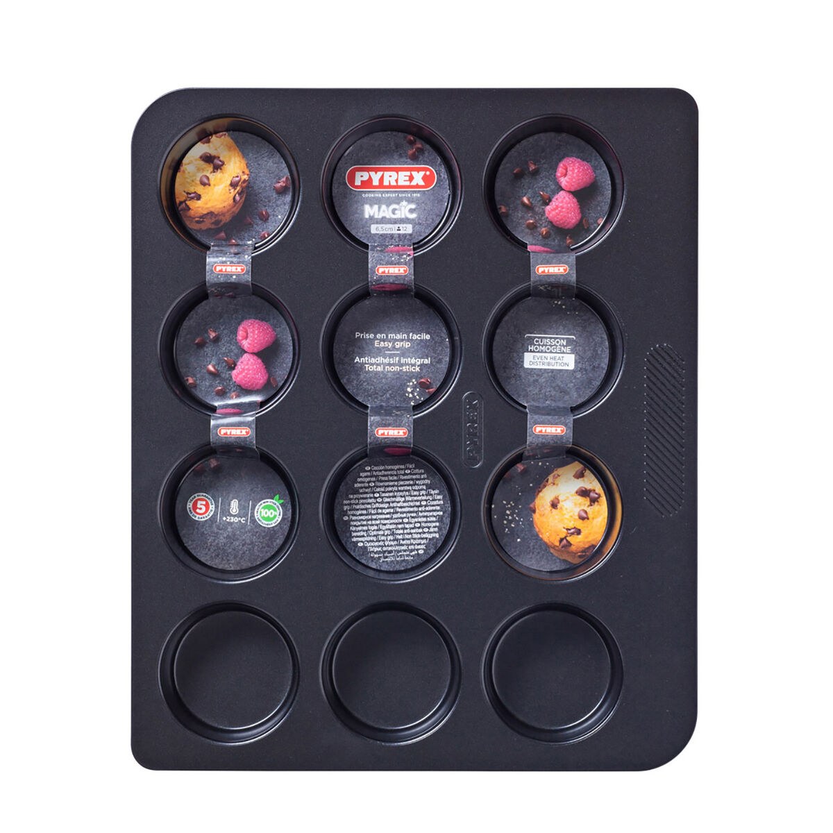 Muffin Tray Magic Black 31 x 26 x 4 cm (6 Units)