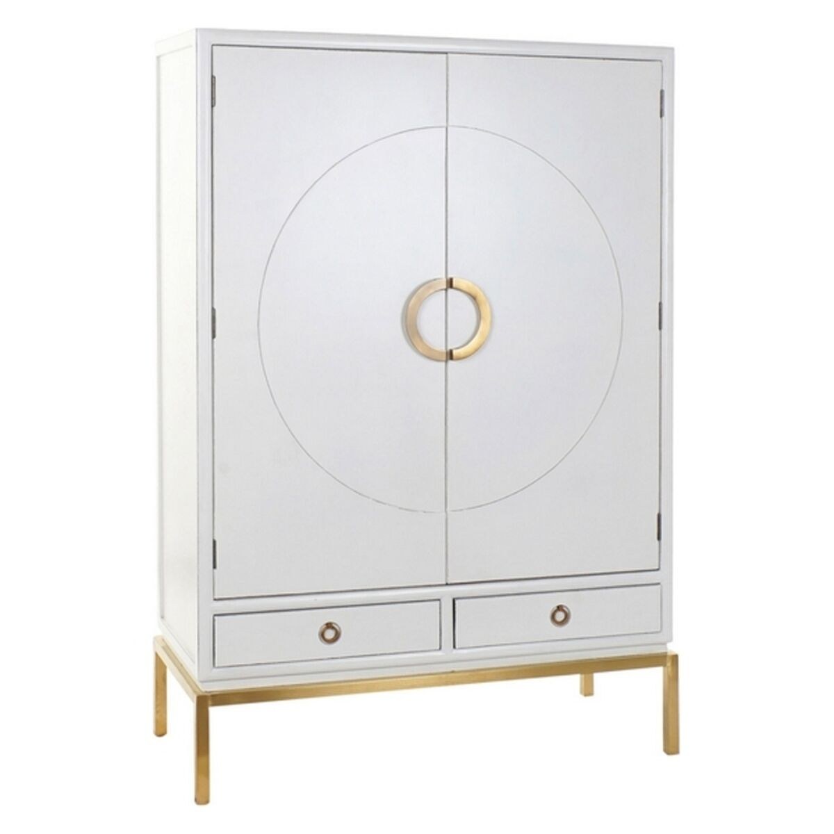 Cupboard White Golden Metal Poplar 120 x 50 x 175 cm