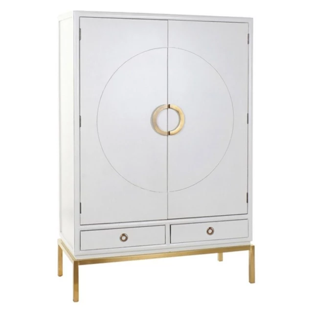 Cupboard White Golden Metal Poplar 120 x 50 x 175 cm