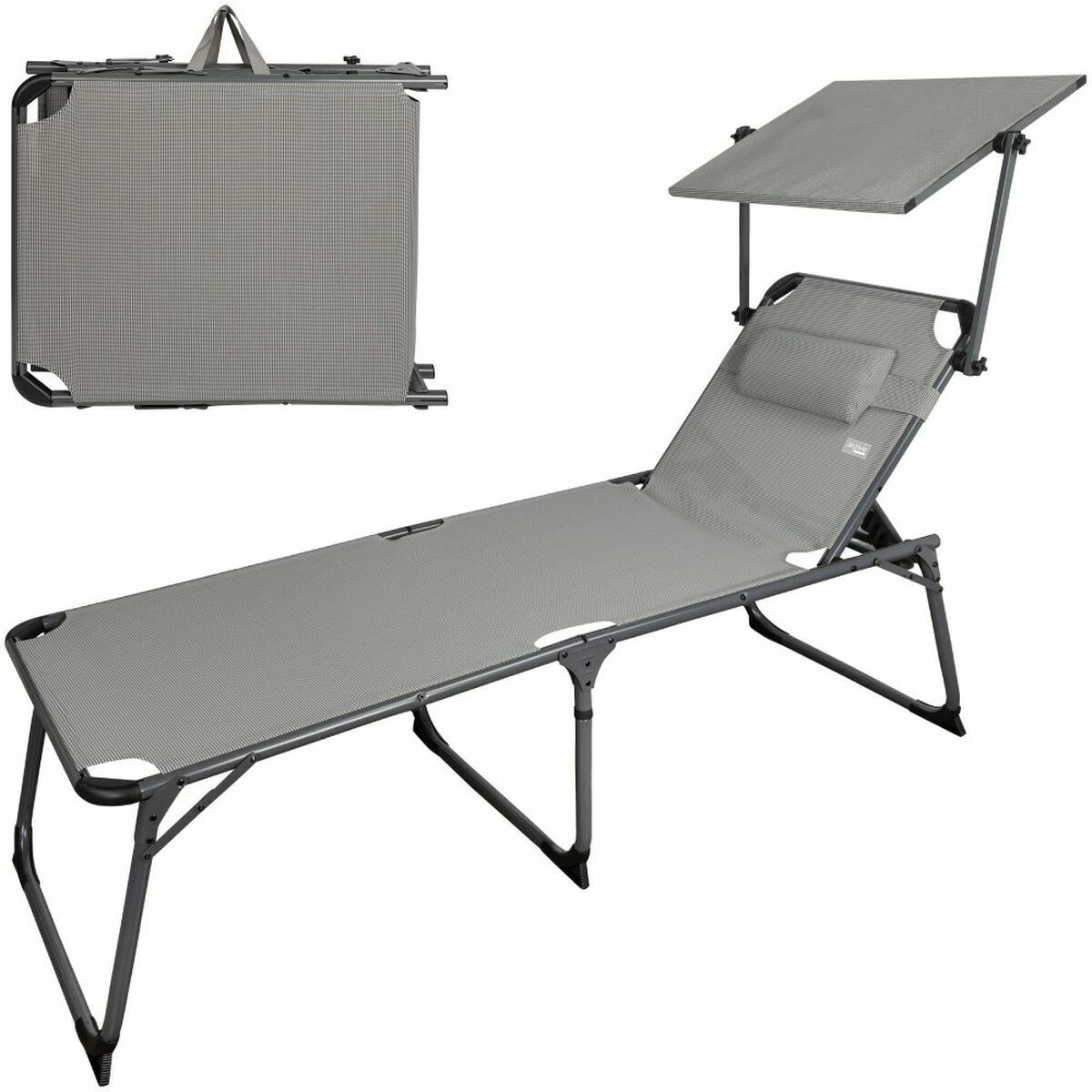 Hammock Grey Aluminium textilene Textilene 193 x 67 x 48 cm