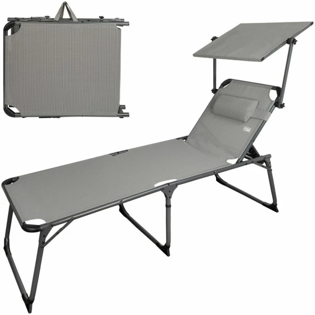 Hammock Grey Aluminium textilene Textilene 193 x 67 x 48 cm