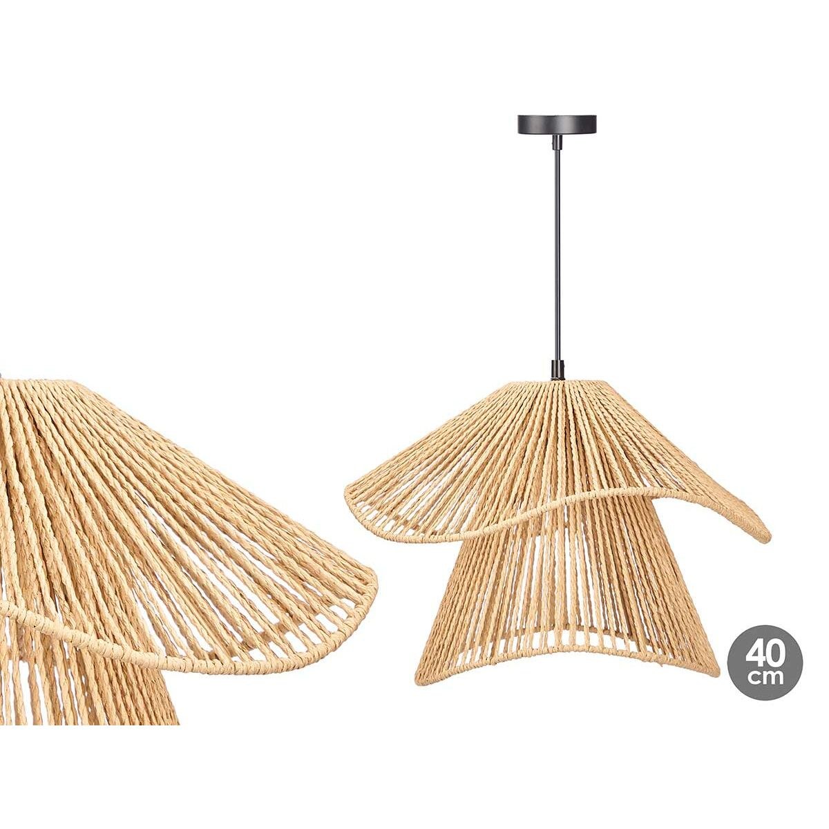 Ceiling Light Black Natural Metal Paper 40 W 41 x 30 x 41 cm (4 Units)