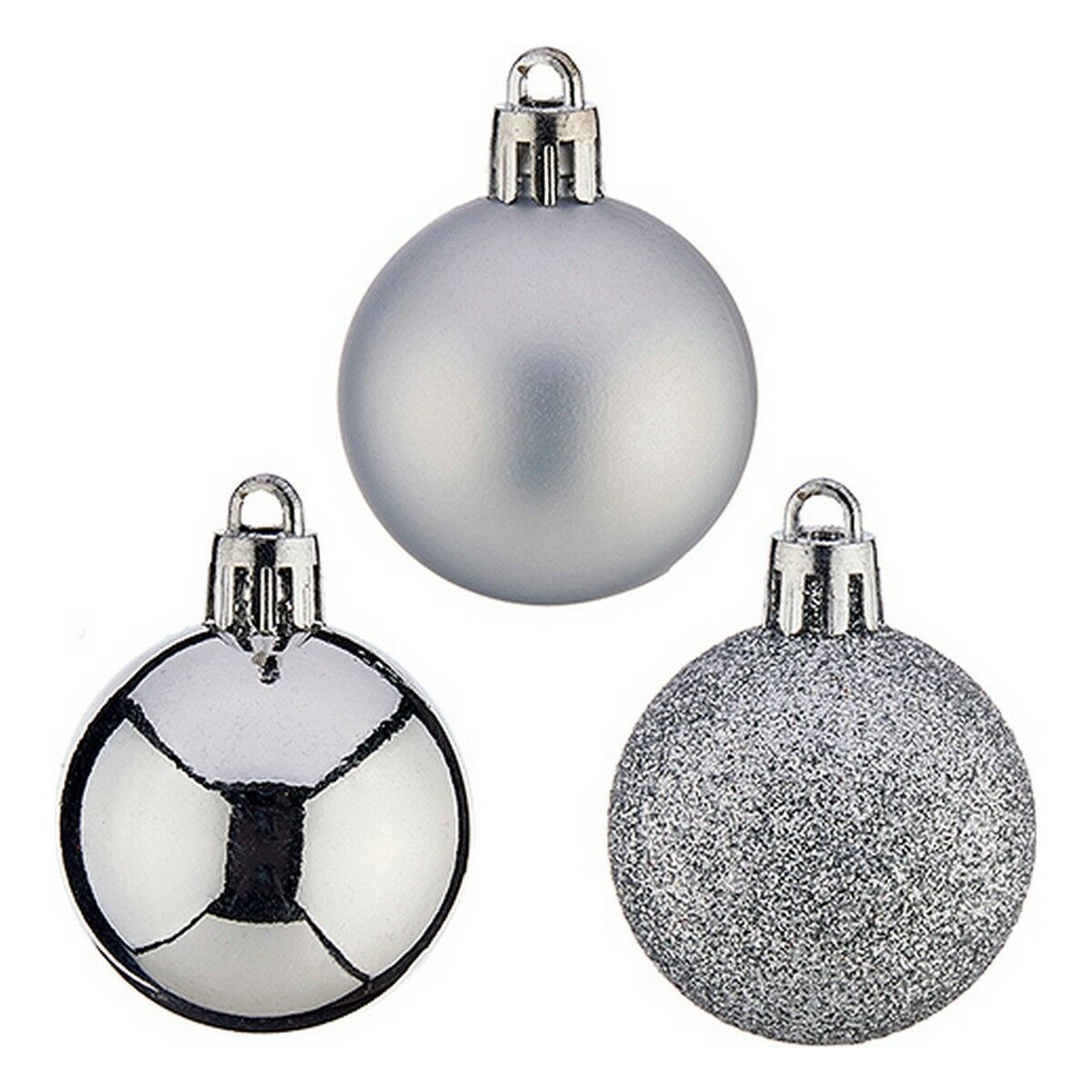 Christmas Baubles Silver PVC Ø 4 cm