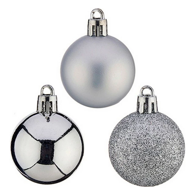 Christmas Baubles Silver PVC Ø 4 cm