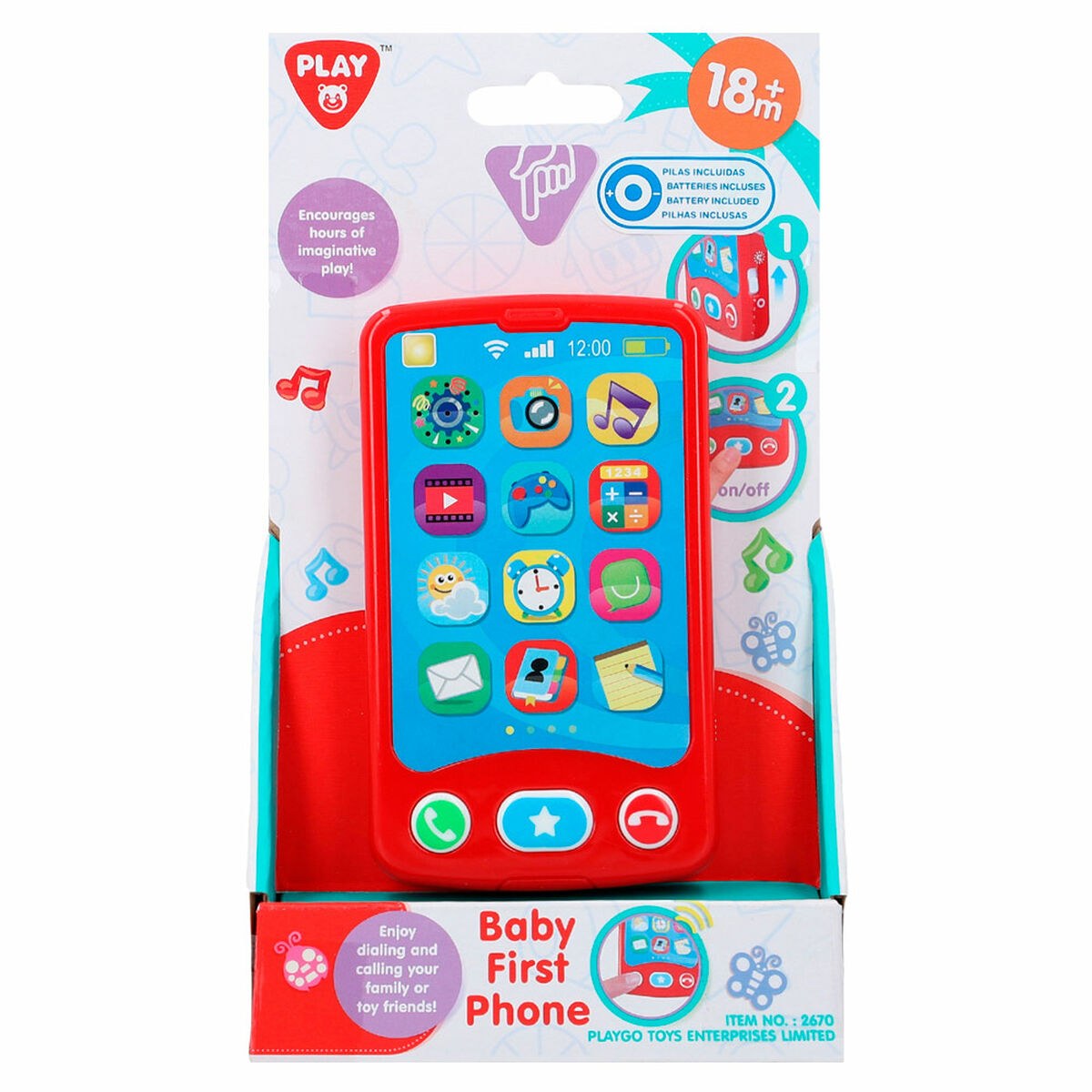 Toy telephone Red 6,8 x 11,5 x 1,5 cm (6 Units)