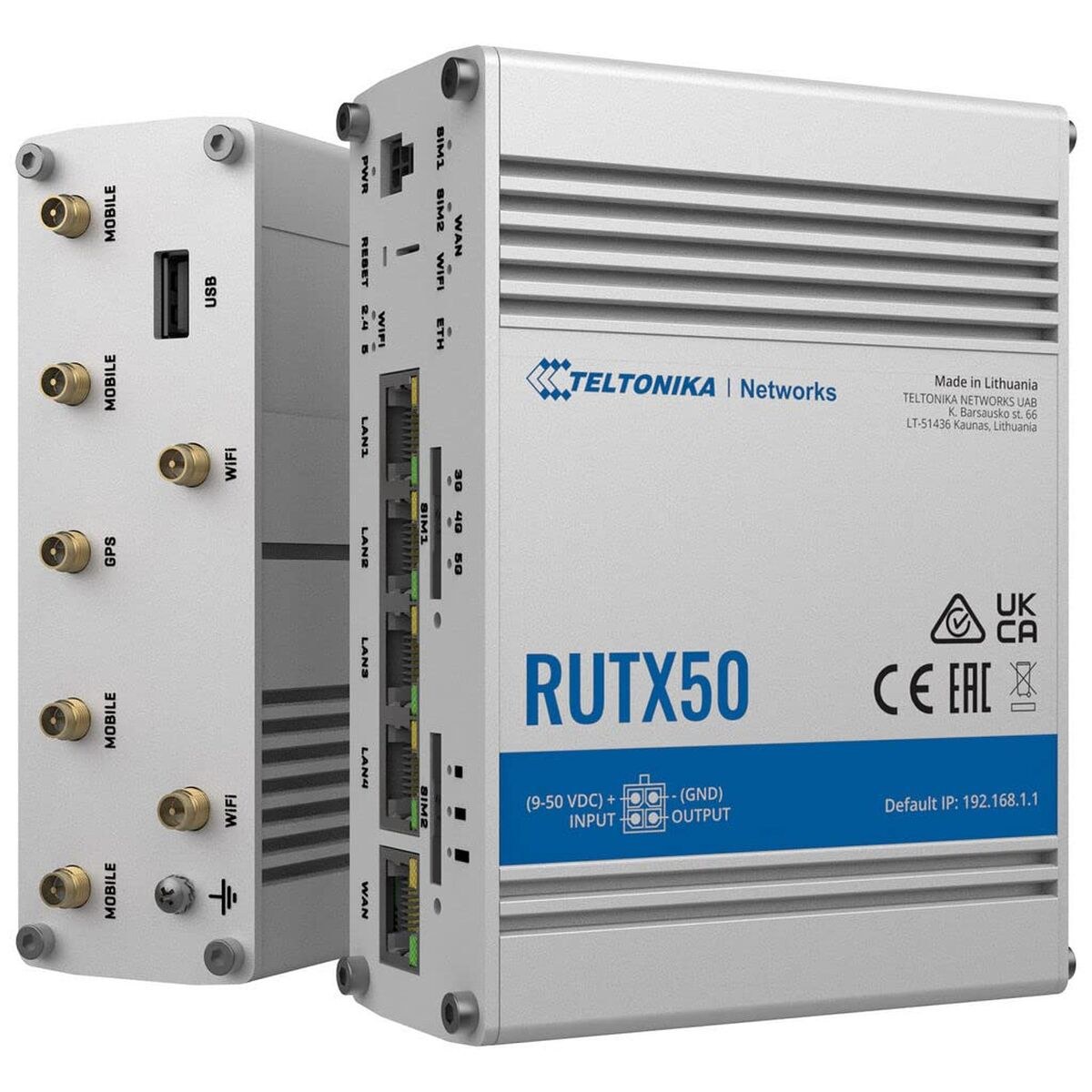 Роутер RUTX50 Чёрный Сталь USB USB 2.0 RJ45 Ethernet LAN Wi-Fi 5 GHz