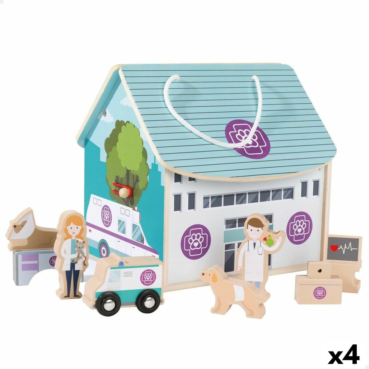 Playset Ветеринар 9 Предметы 4 штук 19 x 18 x 19 cm