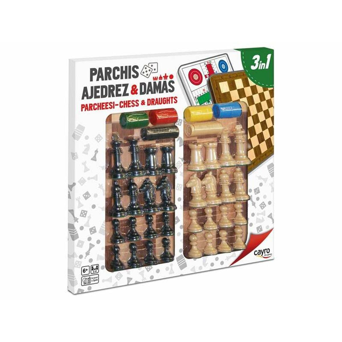 Parchís, Chess and Checkers Board