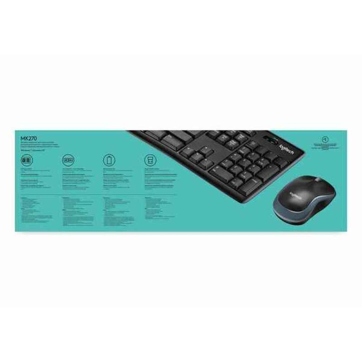 Клавиатура и мышь LGT-MK270-US Чёрный QWERTY Qwerty US