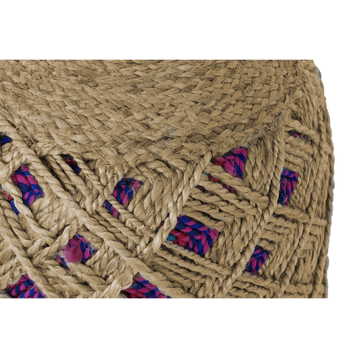 Footrest Brown Multicolour Jute 40 x 40 x 45 cm