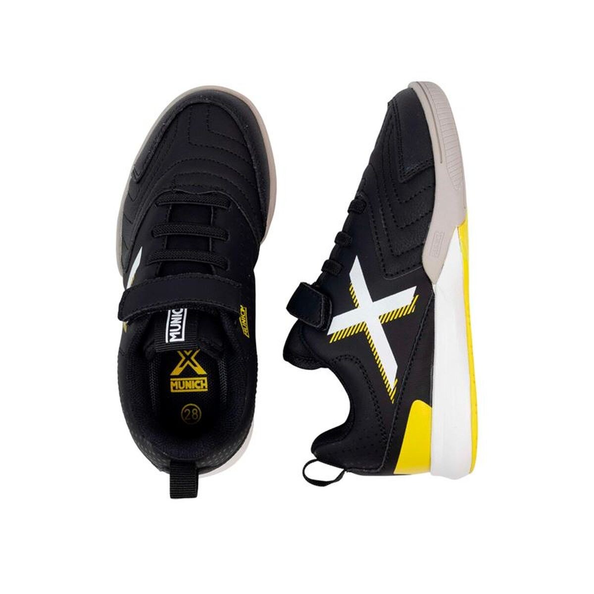 Детские кроссовки для футзала Rondito Kid Elastic Laces Чёрный