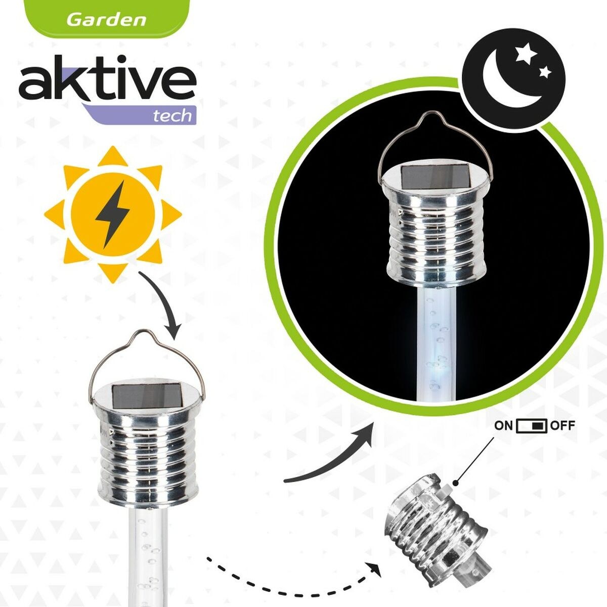 Solar lamp 3 x 17,5 x 3 cm (24 Units)