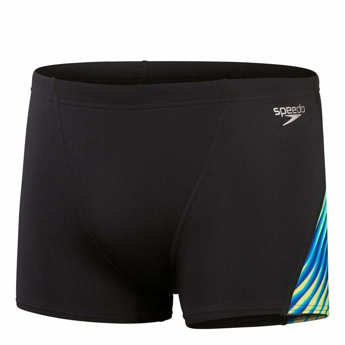 Boys Swim Shorts Allover Digi V-Cut Black