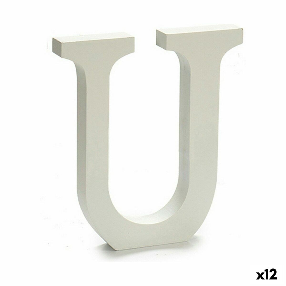 Letter U White 1,8 x 21 x 17 cm (12 Units)