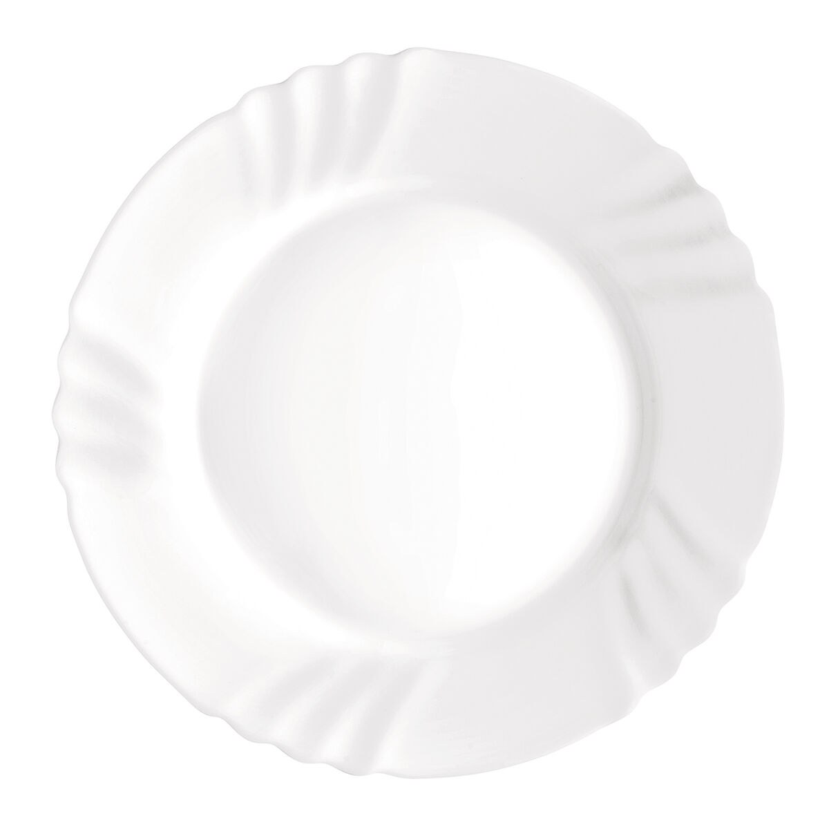 Flat plate Ebro White Glass (24 cm) (36 Units)