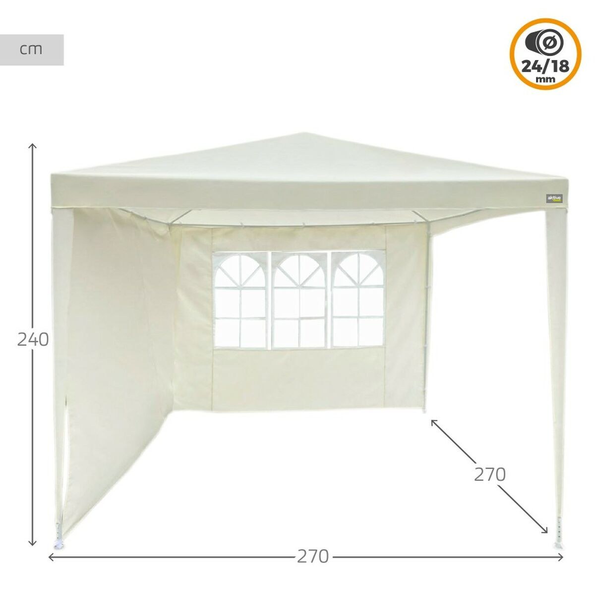 Беседка 270 x 255 x 270 cm Сталь Кремовый