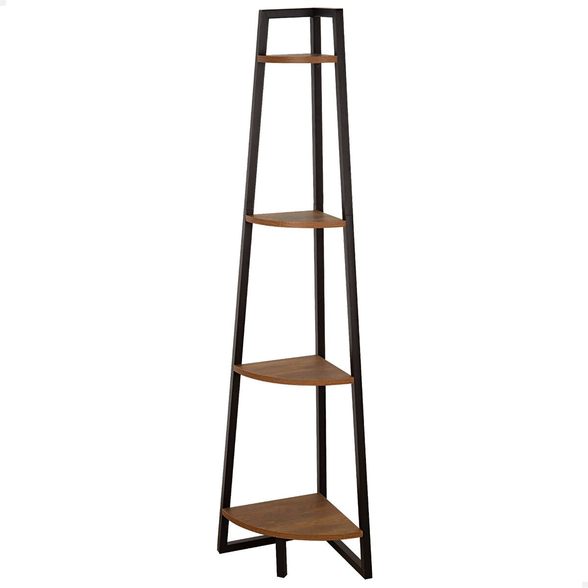 Shelves Black Iron MDF Wood 4 Shelves 30 x 135 x 30 cm