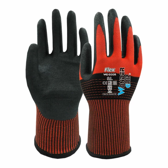 Work Gloves Red Nitrile