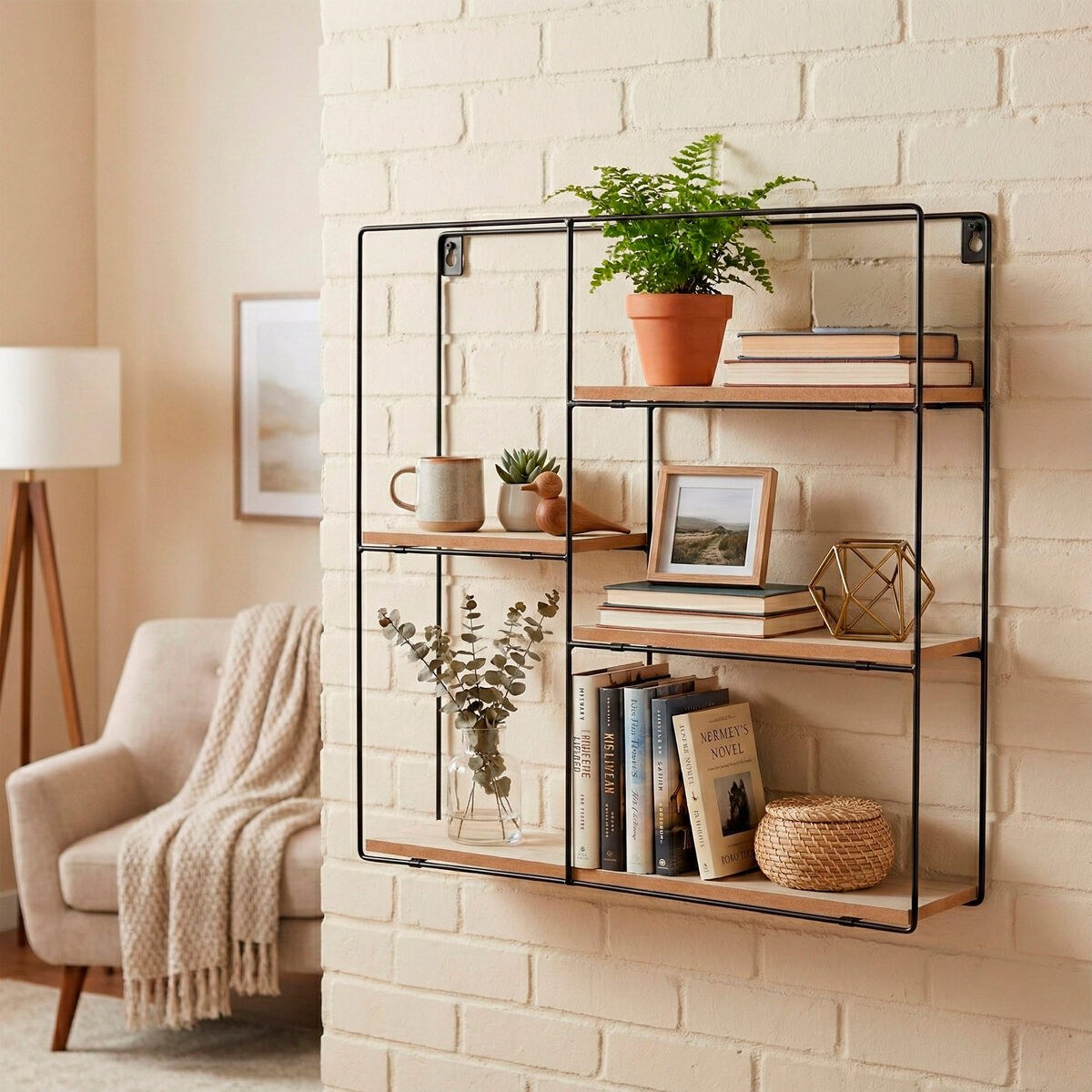 Полка Железо Деревянный MDF 40 x 40 x 10 cm (6 штук)