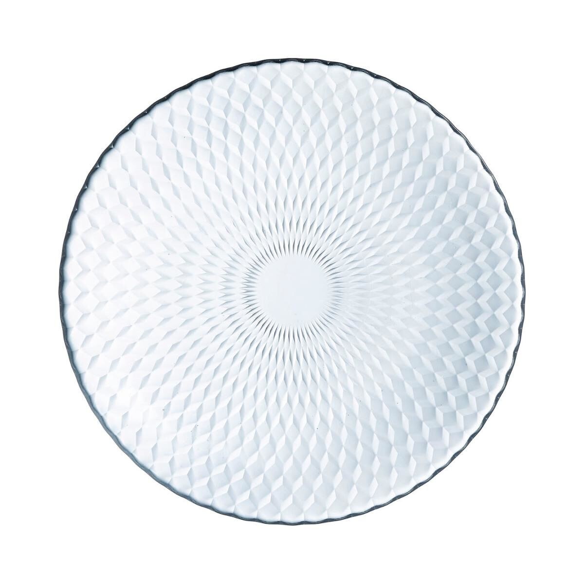 Flat plate Pampille Transparent Glass (25 cm) (24 Units)