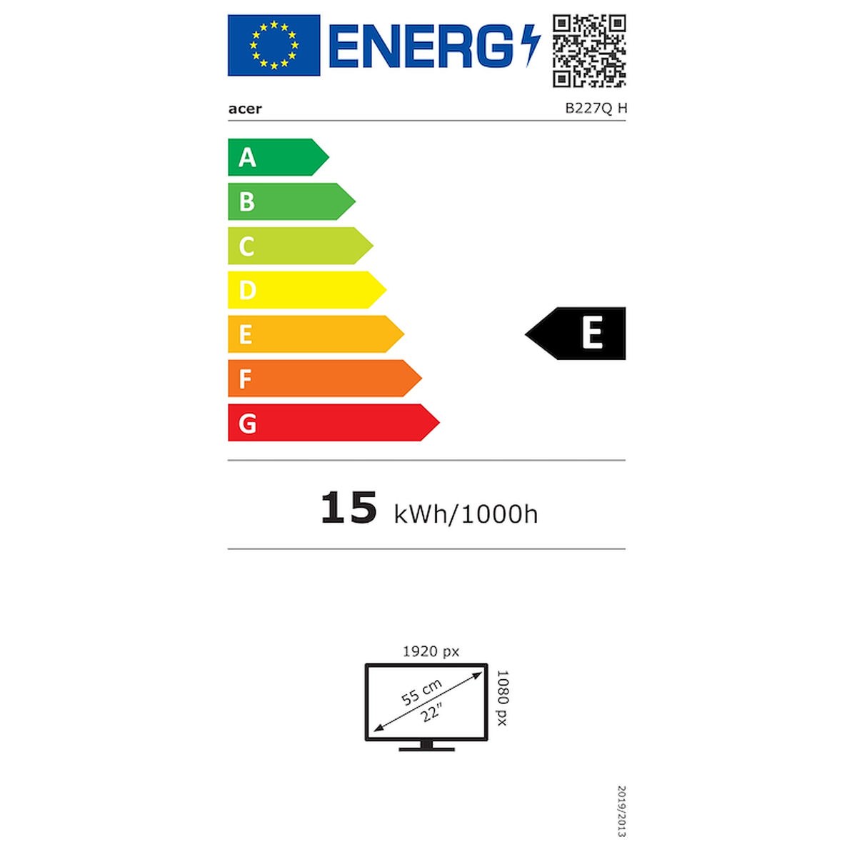 Monitor UM.WB7EE.H03 Full HD 21,5"