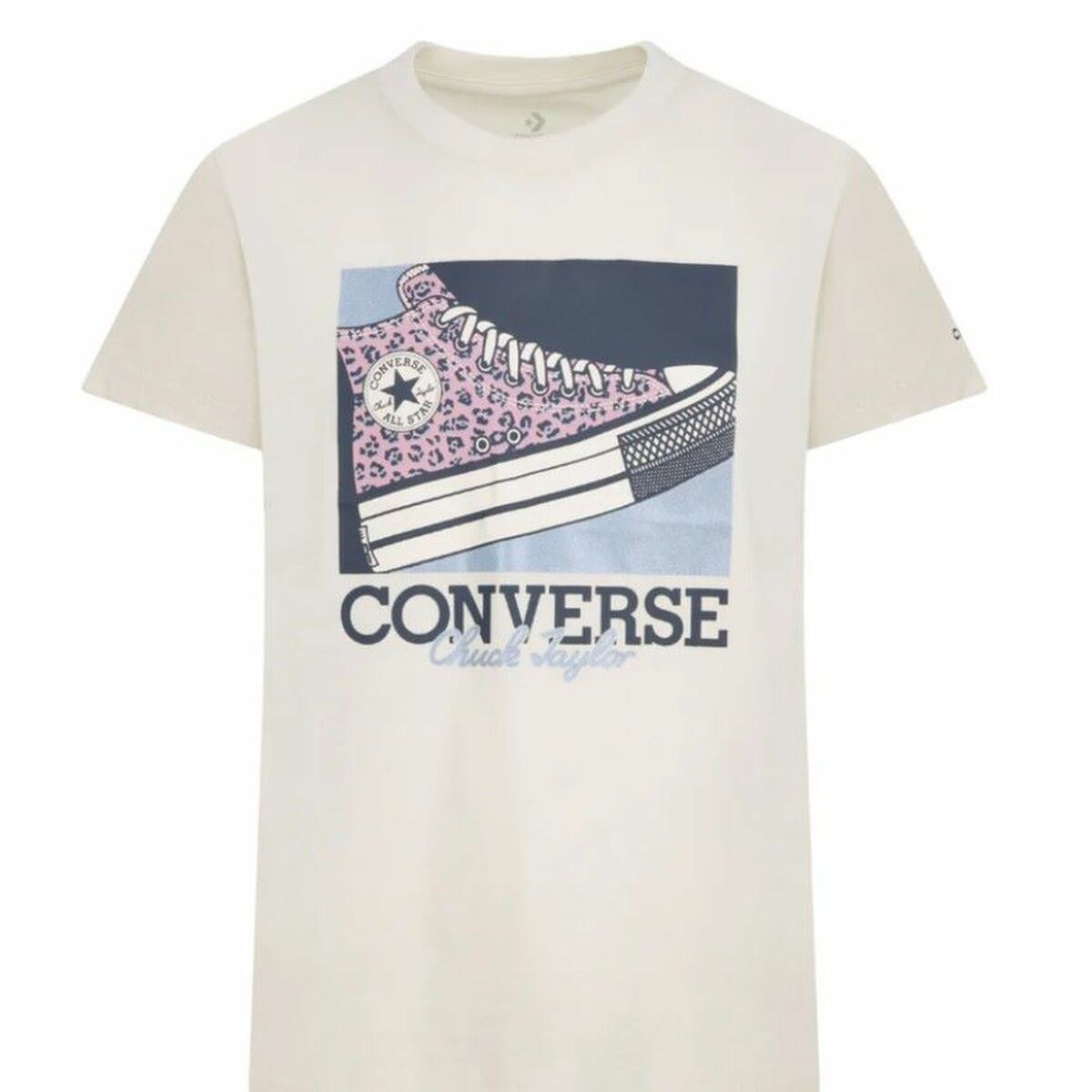 Child's Short Sleeve T-Shirt CNVG FLORAL LEOPARD SNEAKER TE 4CG166 Beige