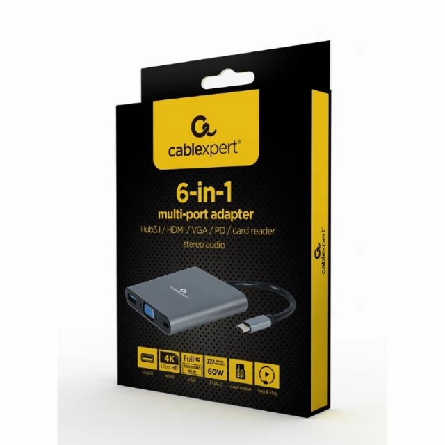 USB-разветвитель A-CM-COMBO6-01 Серый