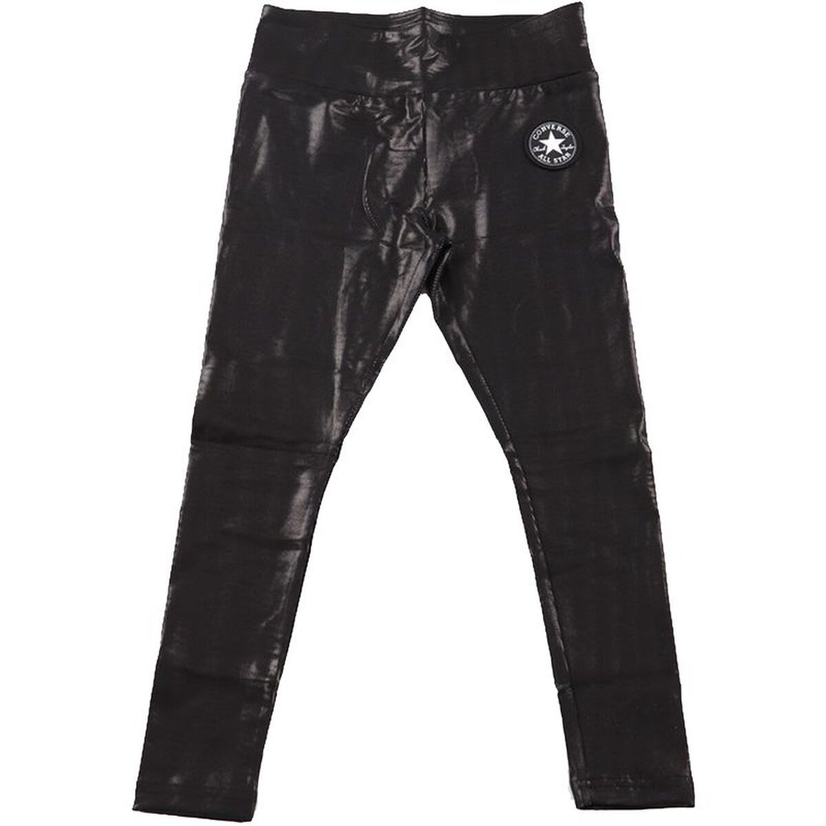 Sports Leggings for Children High Rise Shine Black
