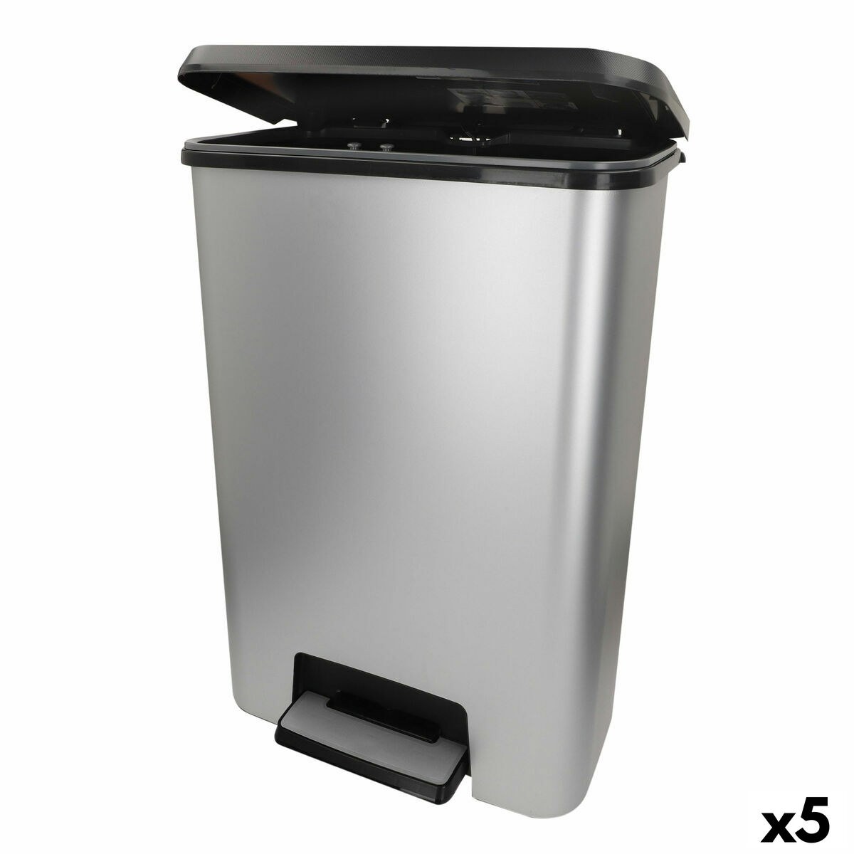 Waste bin Grey Plastic 50 L (5 Units)