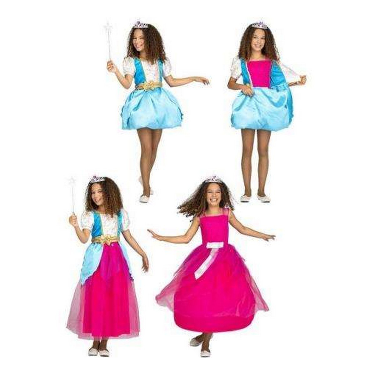 Costume for Children Princess 7-9 Years Blue 2-in-1 Bodice
